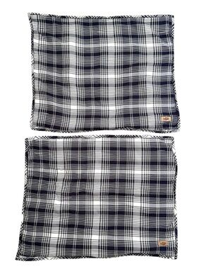 UGG Navy White Plaid Reversible Pillow Covers